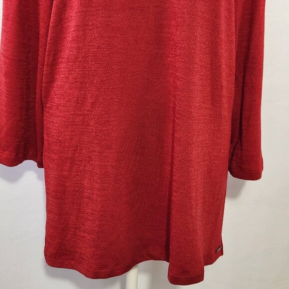 NWT  T-Tahari Women's Size Large Red Mock Neck Long Sleeve Vented Sweater Casual - Picture 4 of 16